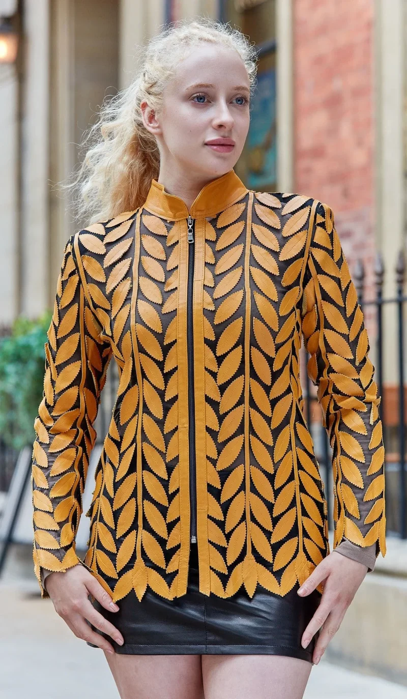 Kent Yellow Leaf Leather Women Upper Wear