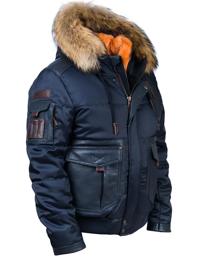 Winter Genuine Nylon Parachute Fur Jacket