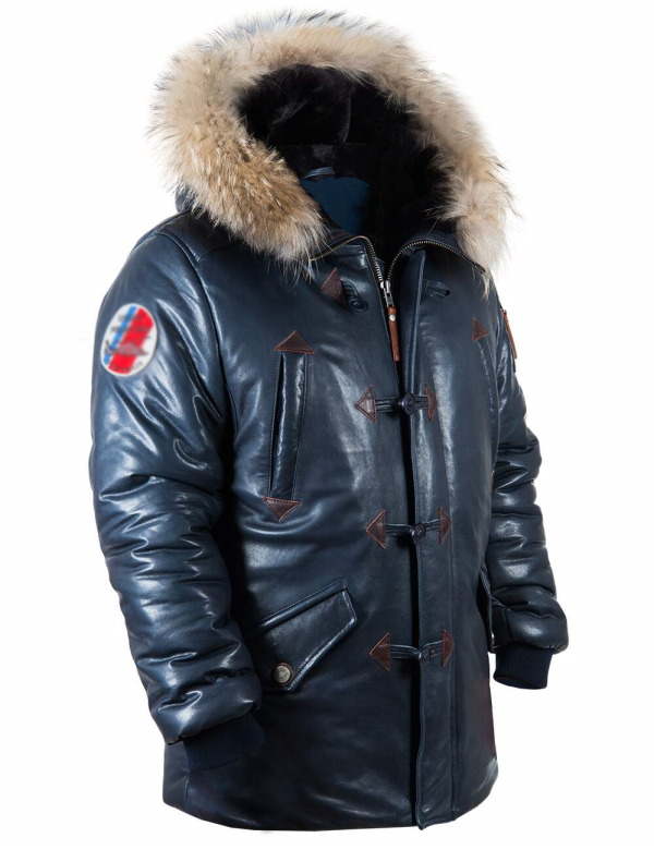 Winter Hoody Shearling Genuine Leather Jacket
