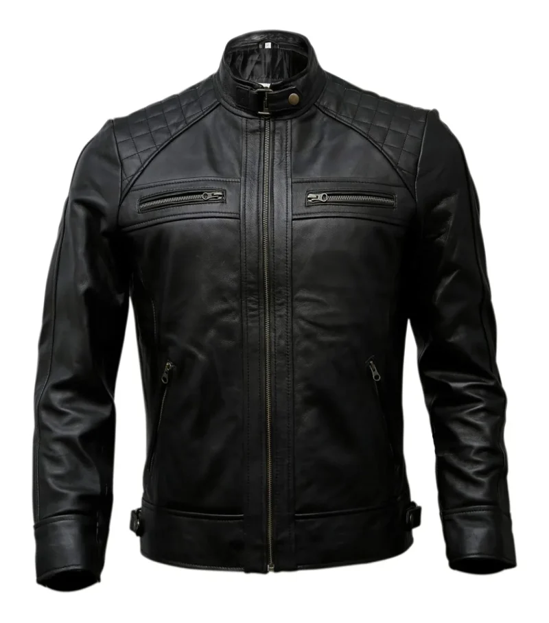 Diamond Stylish Racer Biker Real Leather Jacket