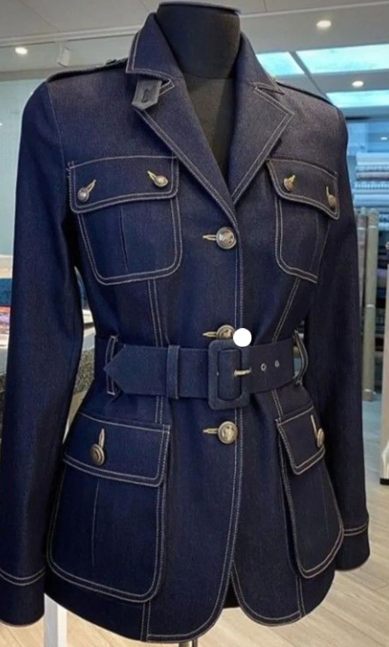 Stylish Jeans Retro Woman Coat